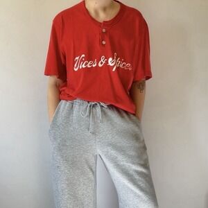 Vintage Russel Athletic Vices & Spices Graphic Single Stitch TShirt Size Large